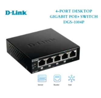 Second image of D-LINK 4-Port Desktop Gigabit PoE+ Switch DES-1004P