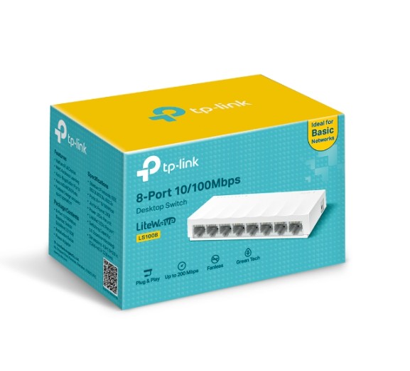 TP-Link LS1008 8-Port 10/100Mbps Desktop Network Switch | Ver 1.0